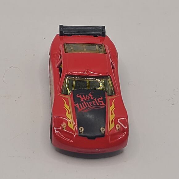 2008 HOT WHEELS CIRCLE TRACKER #08 RED 2 7/8" DIECAST RACE CAR W/ YELLOW & BLACK - Picture 2 of 5